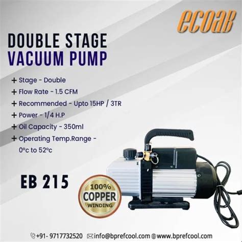 Ecoab Single Dual Stage Vacuum Pump EB215 At Rs 7500 Piece In Gurgaon