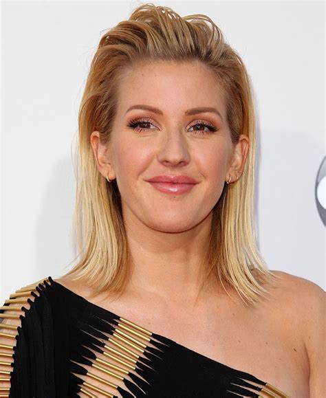Ellie Goulding Flashes Nude Underwear In Gold Metal Tube Dress