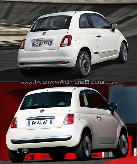 2016 Fiat 500 (facelift) vs 2007 Fiat 500 rear quarter Old vs New