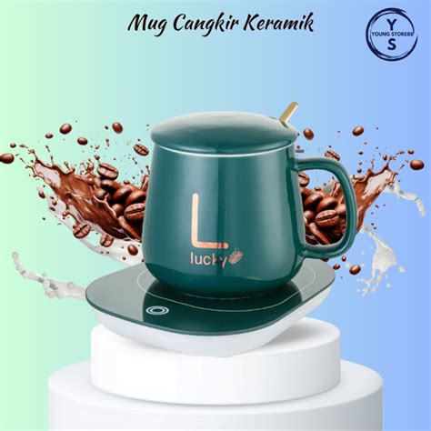 Jual Mug Cangkir Elektrik Set Keramik Cangkir Penghangat Suhu Konstan