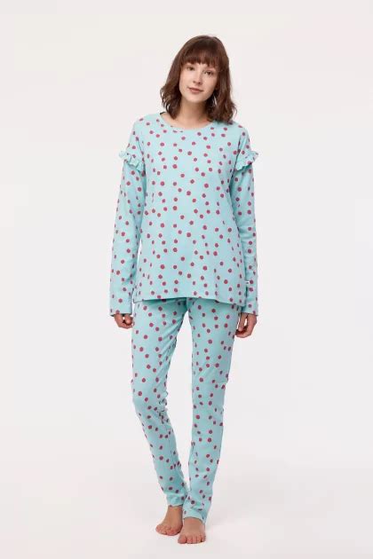 Woody Spots Dames Pyjama Roze Kalkoen Print Elegance Lingerie