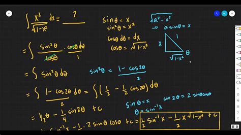 Solving An Integral Using Trigonometric Substitution Youtube