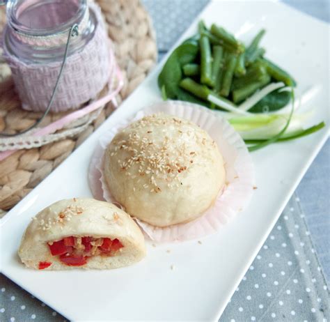 Dimsum Baozi gedämpfte gefüllte Teigtasche Vegan Ruhr