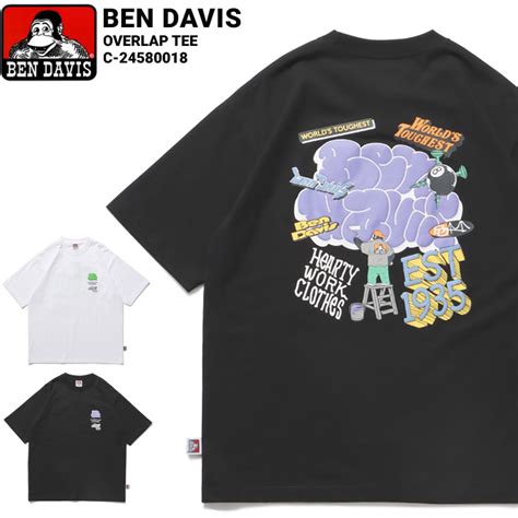 楽天市場割引クーポン配布中 BEN DAVIS ベンデイビス Tシャツ OVERLAP TEE 半袖 カットソー トップス ブラック