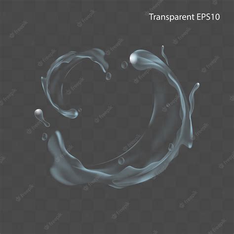 Реалистичное прозрачное брызги воды | Премиум векторы