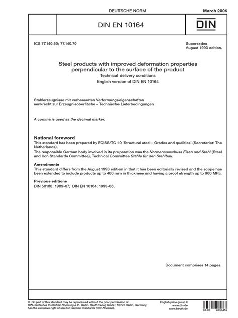 En 10164-2005 PDF | PDF | European Economic Area | Europe