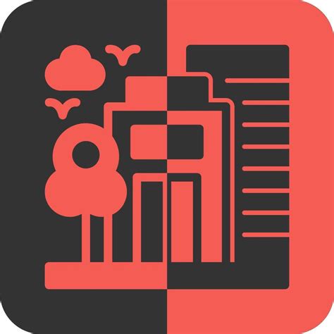 Cityscape Red Inverse Icon Vector Art At Vecteezy