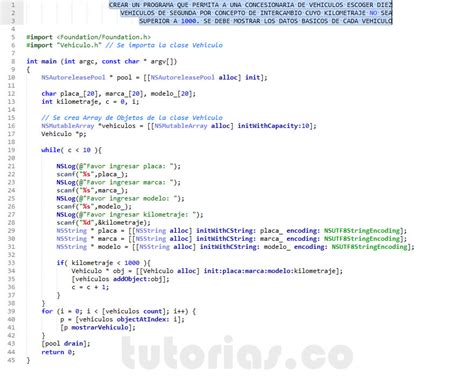 Poo Objective C Aplicacion Clase Vehiculo Tutorias Co