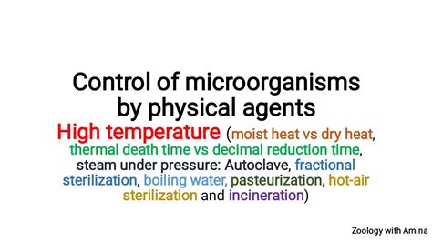 Moist Heat Applications To Control Microorganisms Concept Map United