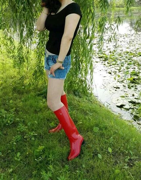 248 In 2024 Rubber Boots Fashion Hunter Boots High Heel Rain Boots