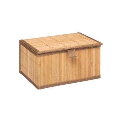 Lot De 3 Paniers En Bambou Avec Couvercle Naturel Veo Shop