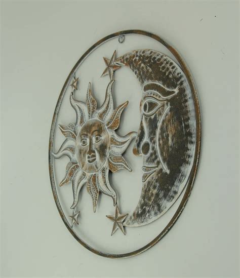 Bungalow Rose Metal Art Celestial Sun Moon And Stars Wall Décor Wayfair