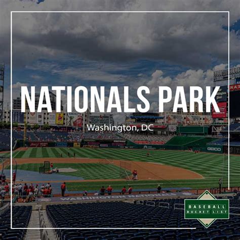 nationals park washington nationals baseball bucket list