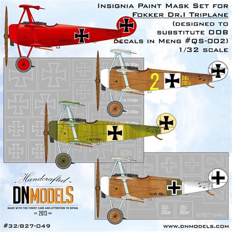 Fokker Dr.I Triplane Paint Mask Set | AeroScale