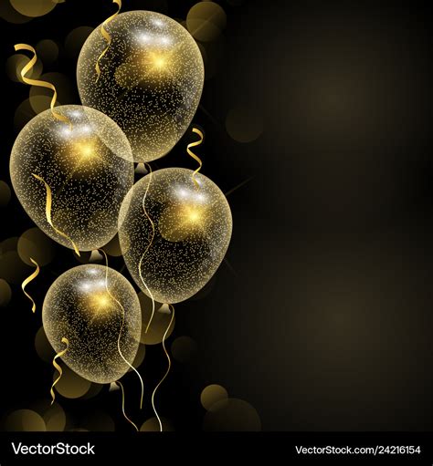 Celebration background with glittery gold balloons