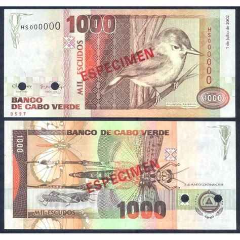 CAPE VERDE 1000 Escudos 2002 SPECIMEN