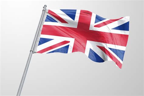 Isolated United Kingdom Flag Waving 3d Realistic United Kingdom Fabric Stock Illustration