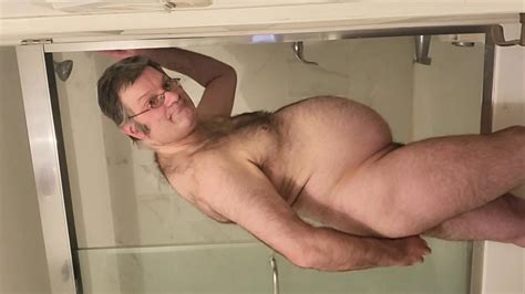 Naked Martin Lavallée Sodomizes Himself With A Large Dildo In A Black Cage