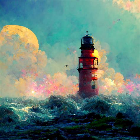 Distant Lighthouse Digital Art By Kristy M Fine Art America