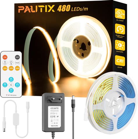 Pautix Cob Led Strisce Bianco Caldo K V M Leds M Super