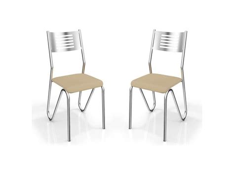 Kit 2 Cadeiras Nápolis Cromada Nude Kappesberg em Promoção é no Buscapé