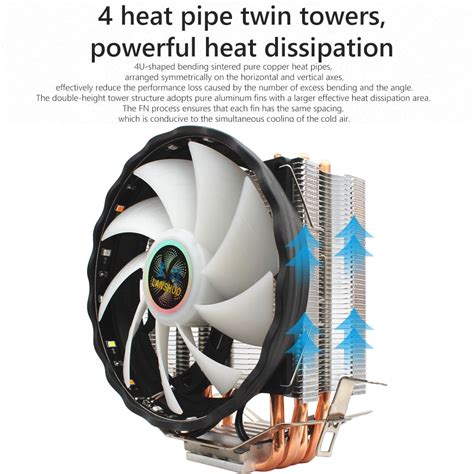 Mm Cpu Cooler Heatsink Heatpipe Rgb Fan For Lga