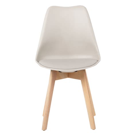 Cadeira De Jantar Leda Design Eames Wood Estofada Nude MadeiraMadeira