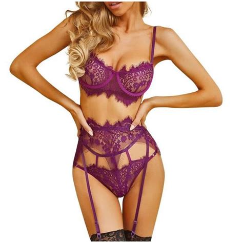 New Sexy Fashion Lace Lingerie Sous vêtements Vêtements de nuit G String Pyjamas Jarretière