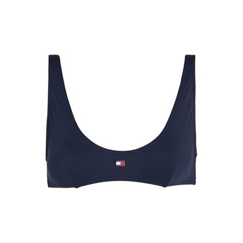 Tommy Hilfiger Scoop Neck Bralette Bikini Top Women Crop Top Bikinis Flannels