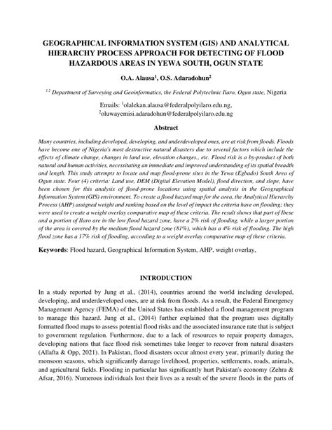 Pdf Geographical Information System Gis And Analytical Hierarchy