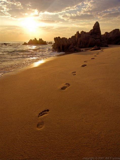 Footprints In The Sand Footsteps In The Sand Beach Scenes Sunrise Beach