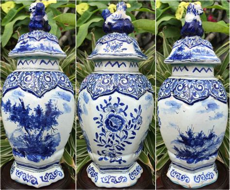 S Antique Old Delft Ginger Jar Vase Delfts Blauw Etsy