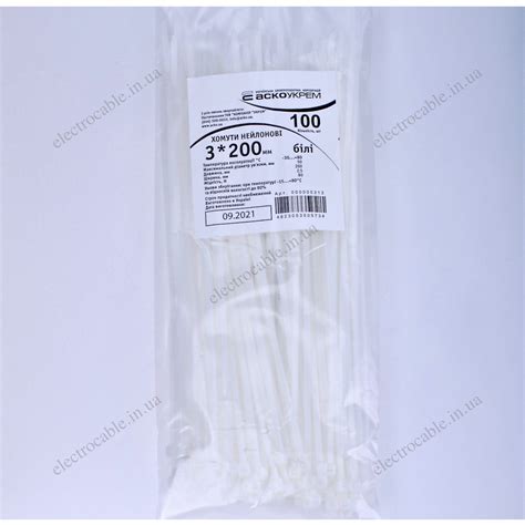 Кабельні стяжки 3х200мм білі АСКО-УКРЕМ: продаж, ціна у Києві. Елементи ...