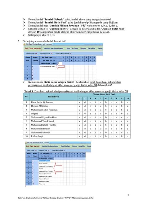 Tutorial Analisis Butir Soal Pilihan Ganda Anates V4 09