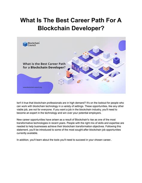 What Is The Best Career Path For A Blockchain Developer By Nick Joseph Issuu