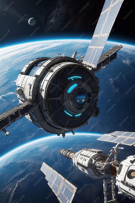 Premium Photo A Space Station Orbiting A Distant Planet With Advanced