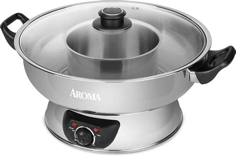 Aroma Stainless Steel Hot Pot Silver Asp Quart Lajjoz
