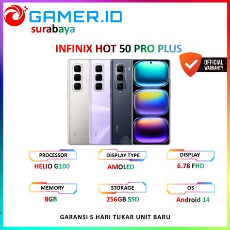 Jual Infinix Hot Pro Plus Gb Gb Black Grey Red Green Pink Purple Shopee Indonesia