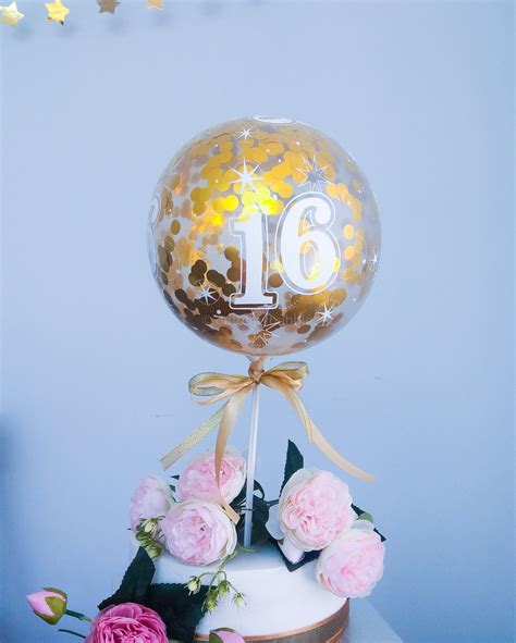 Rose Gold Cake Topper Confetti Balloons 11 Latex Party Etsy