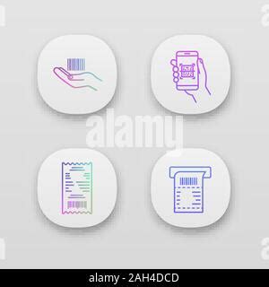 Barcodes App Icons Set Ui Ux User Interface Linear Barcode In Hand