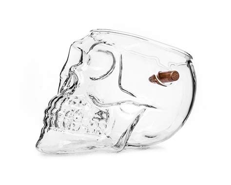 Bulletproof Skull Glass Wine Alco Accessories Gadget Master