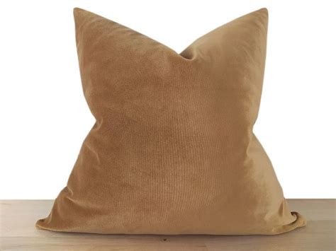 Camel Velvet Pillow Cover Camel Euro Sham Cover Velvet Throw Pillow