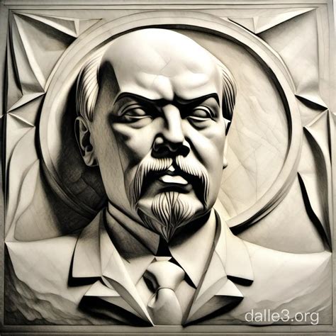 Lenin Pencil Drawing Of A Plaster Relief Dalle3 Ai
