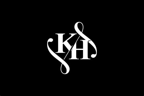 KH Monogram Logo Design V6 By Vectorseller TheHungryJPEG