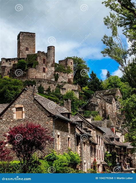 Belcastel Medieval Castle and Town Stock Photo - Image of belcastel