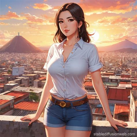 Latina Woman In Mexico City Background Stable Diffusion Online