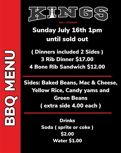 Menu – Kings BBQ & Catering