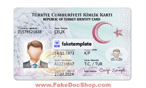 Turkey Id Card Template Psd Free Download Fakedocshop