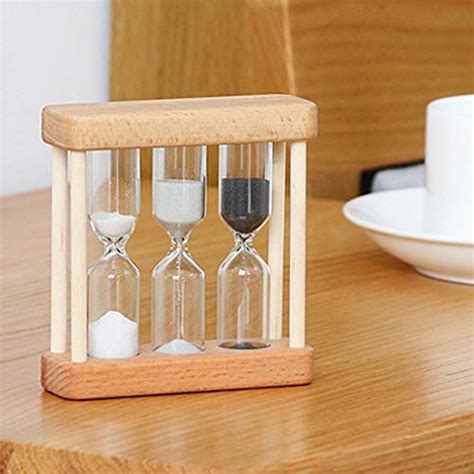 Banghotfire 1 3 5 Minute Wooden Sand Glass Hourglass Timer Clock Home Decor T Black White