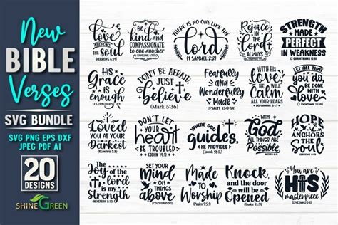 Bible Verse SVG Bundle 20 New Christian Quote Designs